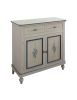 MADIA CREDENZA 2 PORTE BIANCO INVECCHIATO DECORI BLU 104x43x98