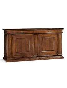 MADIA CREDENZA 2 PORTE IN LEGNO TINTA NOCE L.213 P.55 H.115