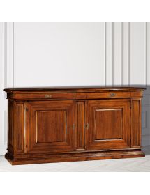MADIA CREDENZA 2 PORTE IN LEGNO TINTA NOCE L.213 P.55 H.115