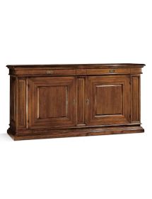 Credenza 2 porte 2 cassetti Legno grezzo 230x57x113