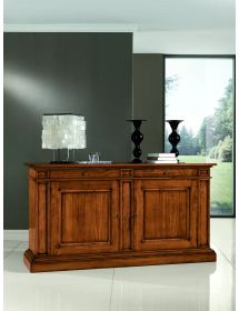 Credenza 2 porte 2 cassetti Legno grezzo 230x57x113