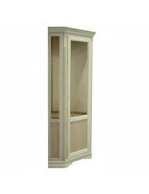 Vetrina Angolare Shabby Chic in Legno Massello 1 Porta - Colorata, Oro o Argento | L.76 P.76 H.215