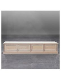 Porta tv 4 cassetti guide ammortizzate legno frassino grezzo 245x60x47