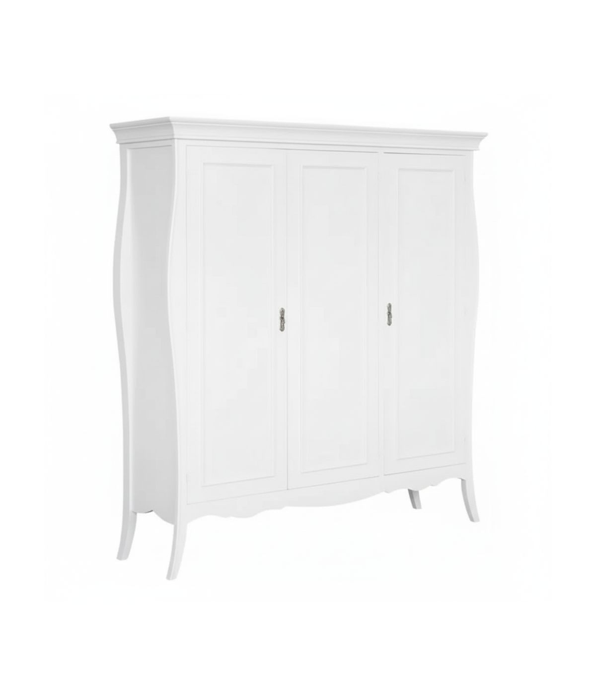 Armadio 3 ante sagomato shabby legno bianco 182X64X212 (492)