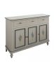 Madia credenza 3 porte bianco invecchiato decori blu 150x43x98
