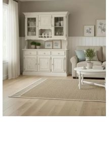 CRISTALLIERA 3 PORTE IN PINO MASSELLO COUNTRY BIANCO CONSUMATO L.147 P.43 H.204