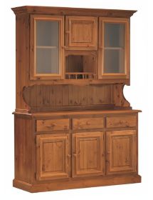 MOBILI 2G - CRISTALLIERA 3 PORTE IN PINO MASSELLO COUNTRY L.147 P.43 H.204