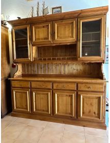 CRISTALLIERA 4 PORTE IN PINO MASSELLO COUNTRY L.198 P.43 H.204