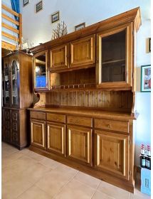 CRISTALLIERA 4 PORTE IN PINO MASSELLO COUNTRY L.198 P.43 H.204