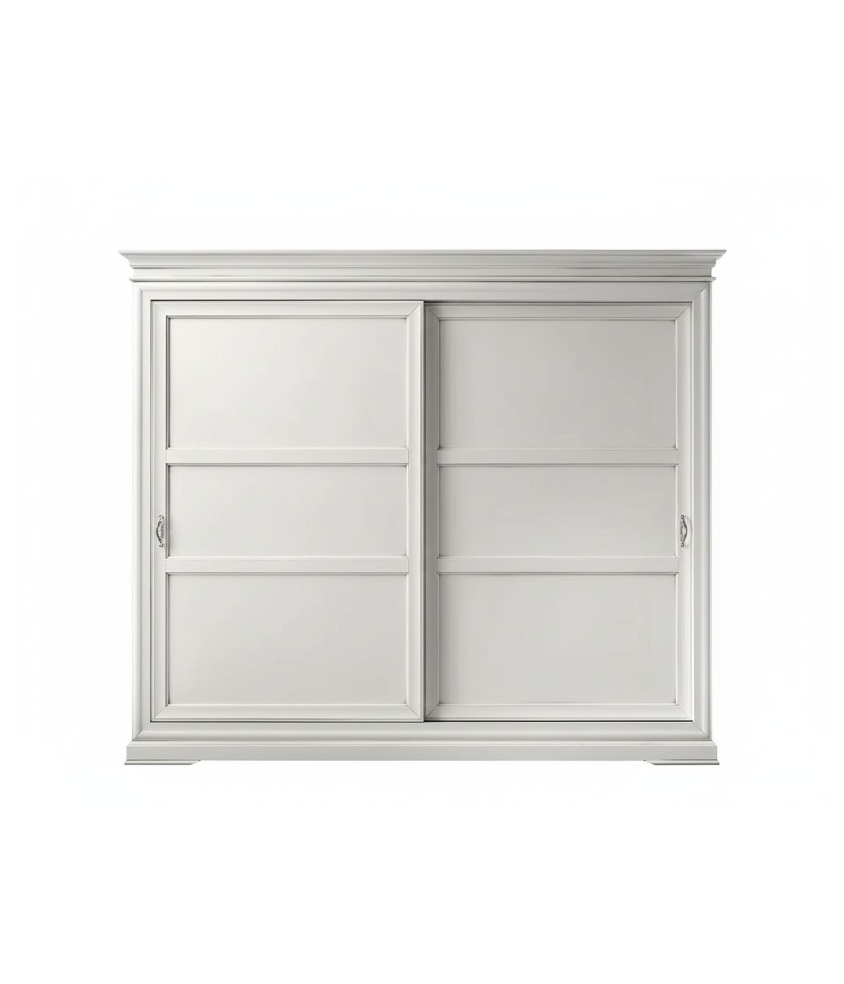 MOBILI 2G - ARMADIO IN LEGNO CLASSICO 2 ANTE SCORREVOLI LEGNO BIANCO 300X68X255