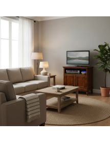 Porta tv 2 porte arte povera legno tinta noce 85x46x80