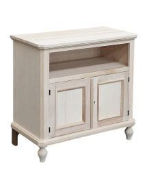 Porta tv 2 cassetti 1 vano a giorno legno grezzo 85x46x80