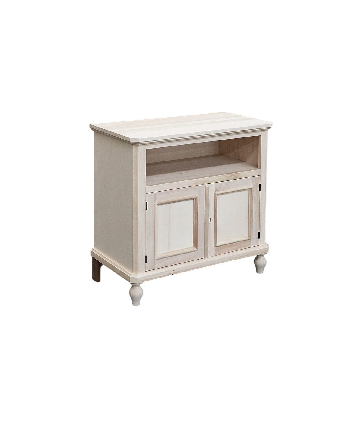 Porta tv 2 cassetti 1 vano a giorno legno grezzo 85x46x80