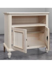 Porta tv 2 cassetti 1 vano a giorno legno grezzo 85x46x80