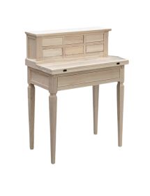 Scrivania 7 cassetti con piano estraibile legno grezzo 73X42X98