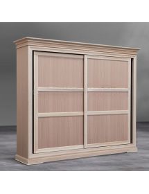 Armadio classico 2 porte scorrevoli legno grezzo 300X68X255