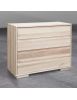 Cassettiera 4 cassetti ammortizzati legno massello grezzo 128x53x100