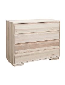 Cassettiera 4 cassetti ammortizzati legno massello grezzo 128x53x100