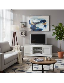 PORTA TV IN LEGNO SHABBY 2 PORTE BIANCO 162X51X61 (3128)