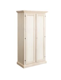 ARMADIO CLASSICO IN LEGNO 2 PORTE GREZZO L.86 P.45 H.161