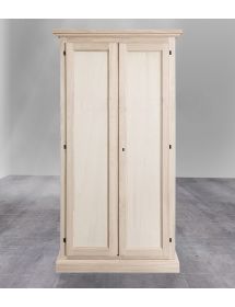ARMADIO CLASSICO IN LEGNO 2 PORTE GREZZO L.86 P.45 H.161