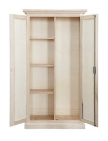 ARMADIO CLASSICO IN LEGNO 2 PORTE GREZZO L.86 P.45 H.161