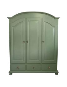 Armadio arte povera 3 porte 3 cassetti sagomato verde salvia 181x61x224