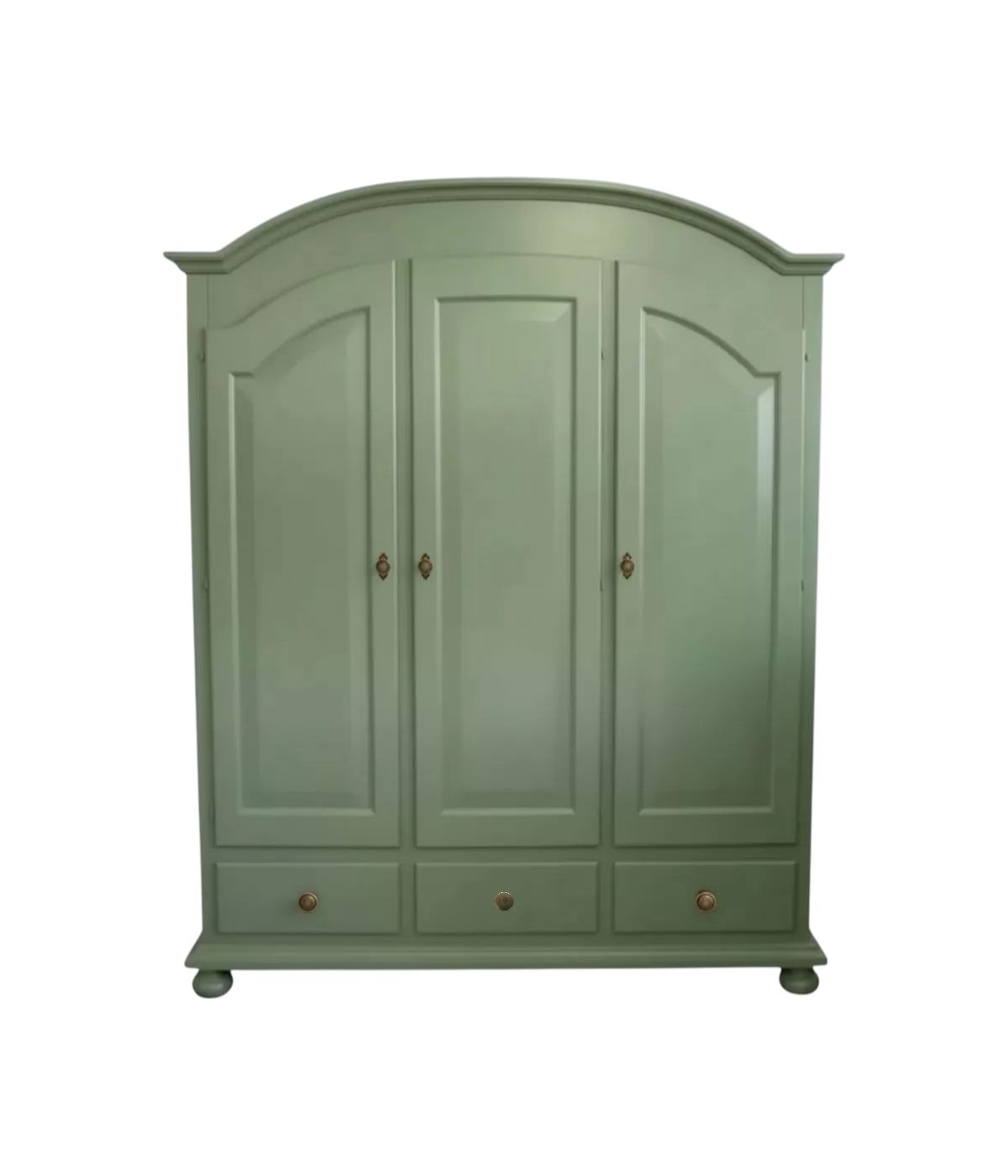 Armadio arte povera 3 porte 3 cassetti sagomato verde salvia 181x61x224