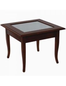 MOBILI 2G - TAVOLINO BACHECA ARTE POVERA QUADRATO TINTA NOCE L.60 P.60 H.47