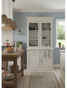 Cristalliera 2 porte 2 cassetti arte povera legno grigio 105x42x206