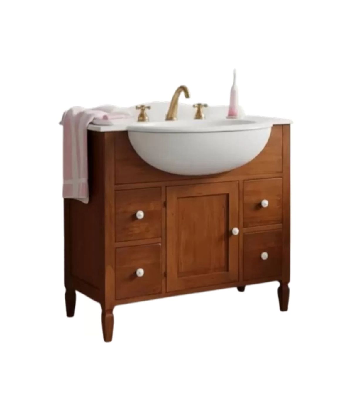 Mobile bagno arte povera con lavabo vari colori 90 cm