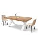 TAVOLO NOBILITATO ALLUNGABILE EFFETTO ROVERE NODATO GAMBE BIANCHE 180X90X76 (2005)