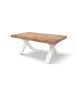 TAVOLO NOBILITATO ALLUNGABILE EFFETTO ROVERE NODATO GAMBE BIANCHE 180X90X76 (2005)