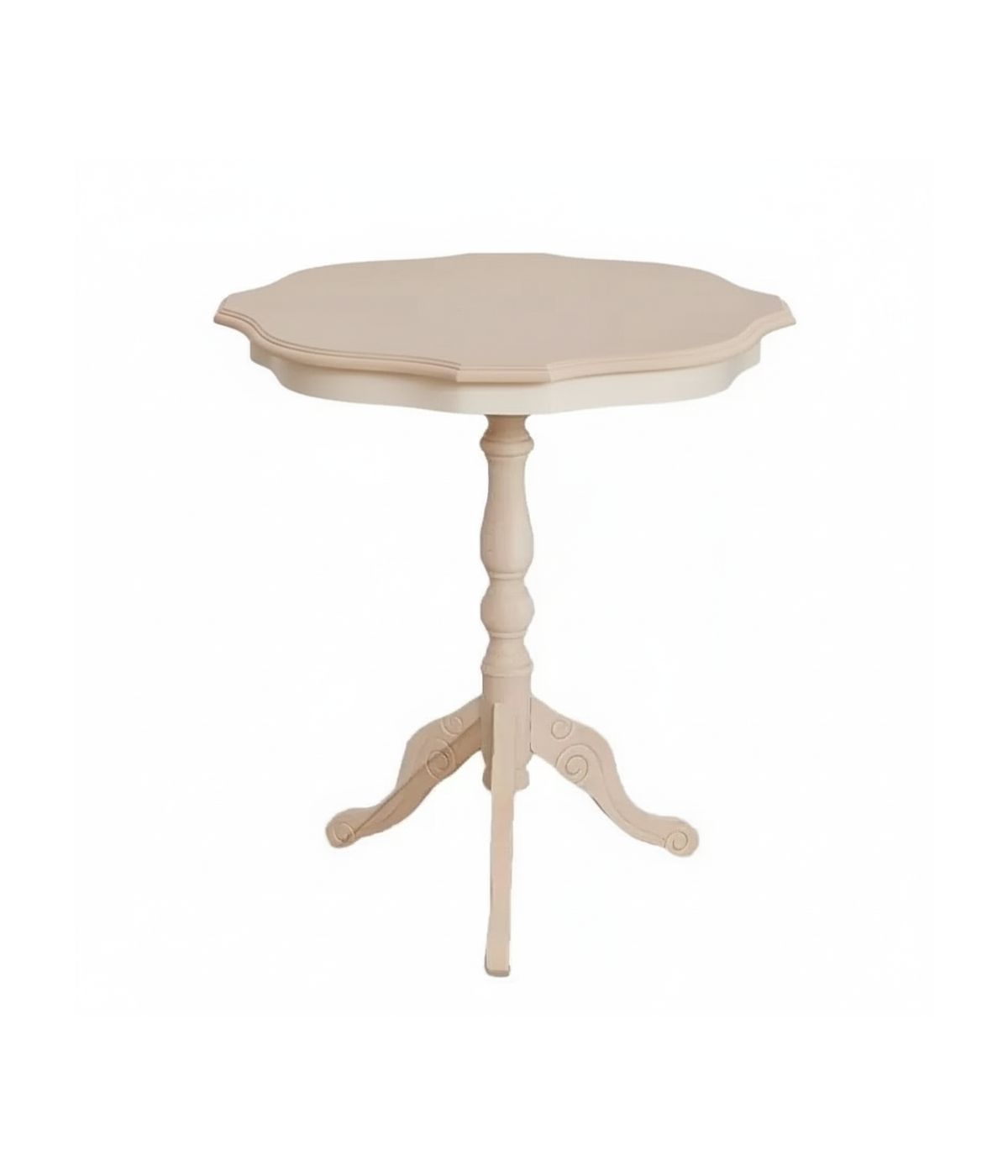 Tavolino rotondo fisso Legno intagliato grezzo 50x50x60