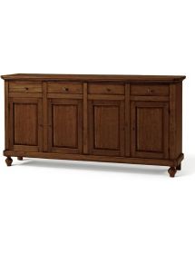 MADIA CREDENZA IN LEGNO NAPOLETANA 4 ANTE TINTA NOCE 196x43x98 (510)