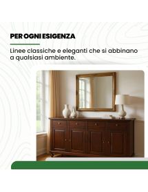 MADIA CREDENZA IN LEGNO NAPOLETANA 4 ANTE TINTA NOCE 196x43x98 (510)