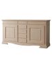 MADIA CREDENZA IN LEGNO 2 PORTE 7 CASSETTI GREZZO L.220 P.58 H.113