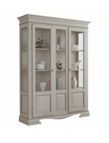 VETRINA CLASSICA 2 ANTE GREZZA IN LEGNO 156X46X216