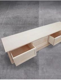 Porta tv 3 cassetti guide ammortizzate legno frassino grezzo 187x60x47