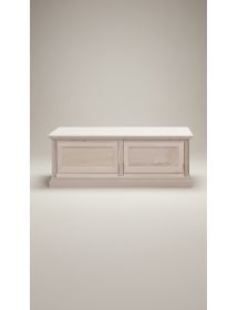 Porta tv 2 cassetti guide ammortizzate legno frassino grezzo 128x60x47