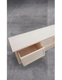 Porta tv 2 cassetti guide ammortizzate legno frassino grezzo 128x60x47