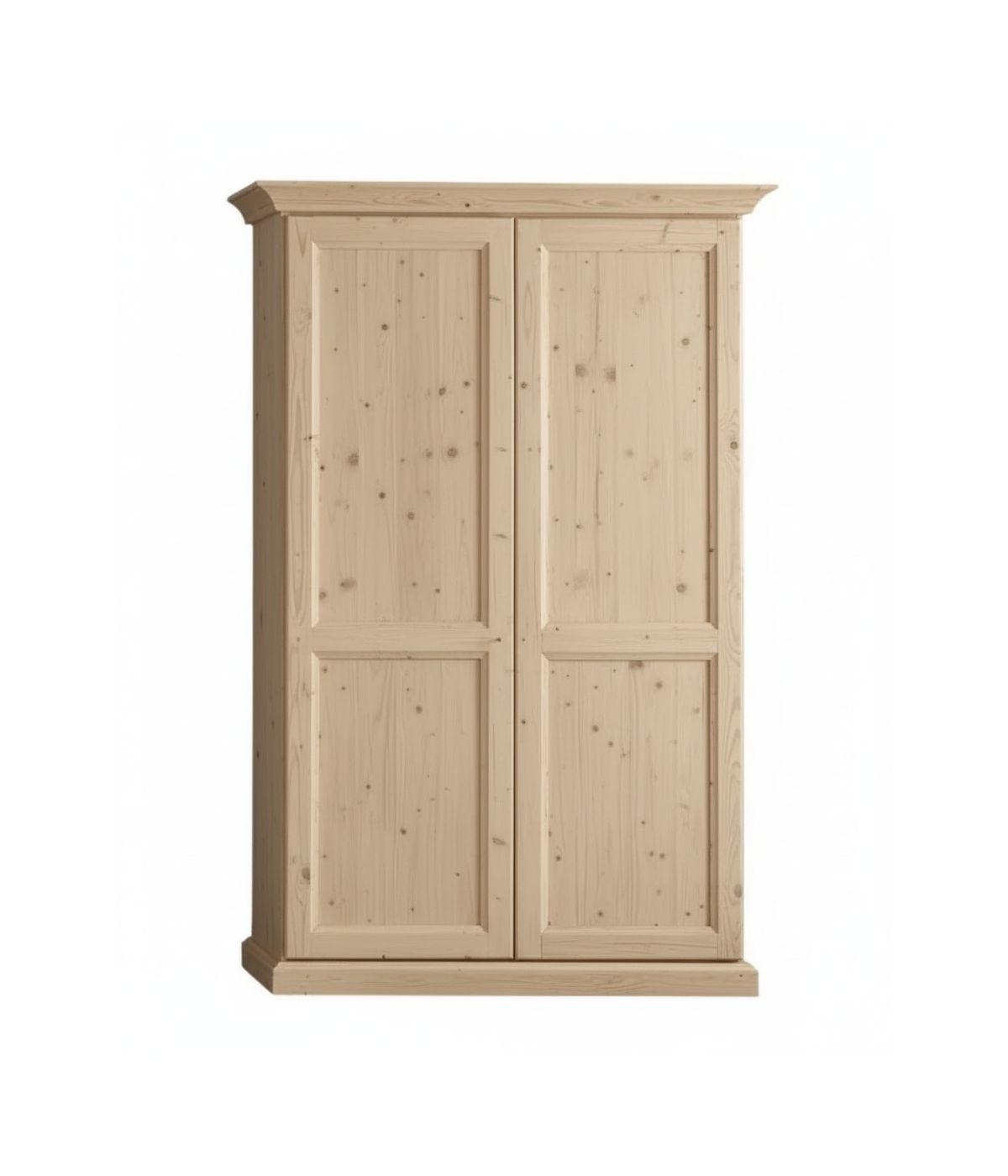 Armadio classico 2 porte cappello dritto legno abete grezzo 140x67x218