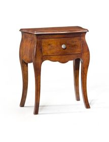 Comodino classico sagomato 1 cassetto legno grezzo  50x30x60