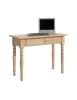 Scrivania 2 cassetti gambe tornite legno grezzo 105x55x80