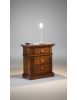 MOBILI 2G - COMODINO CLASSICO IN LEGNO 3 CASSETTI TINTA NOCE L.55 x P.37 H.67 vista frontale