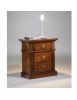 MOBILI 2G - COMODINO CLASSICO IN LEGNO 3 CASSETTI TINTA NOCE L.55 x P.37 H.67 vista frontale