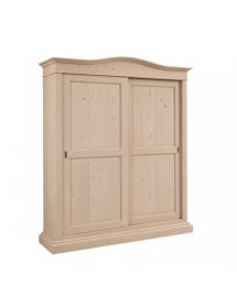 Armadio classico 2 porte scorrevoli legno grezzo 183X67X214