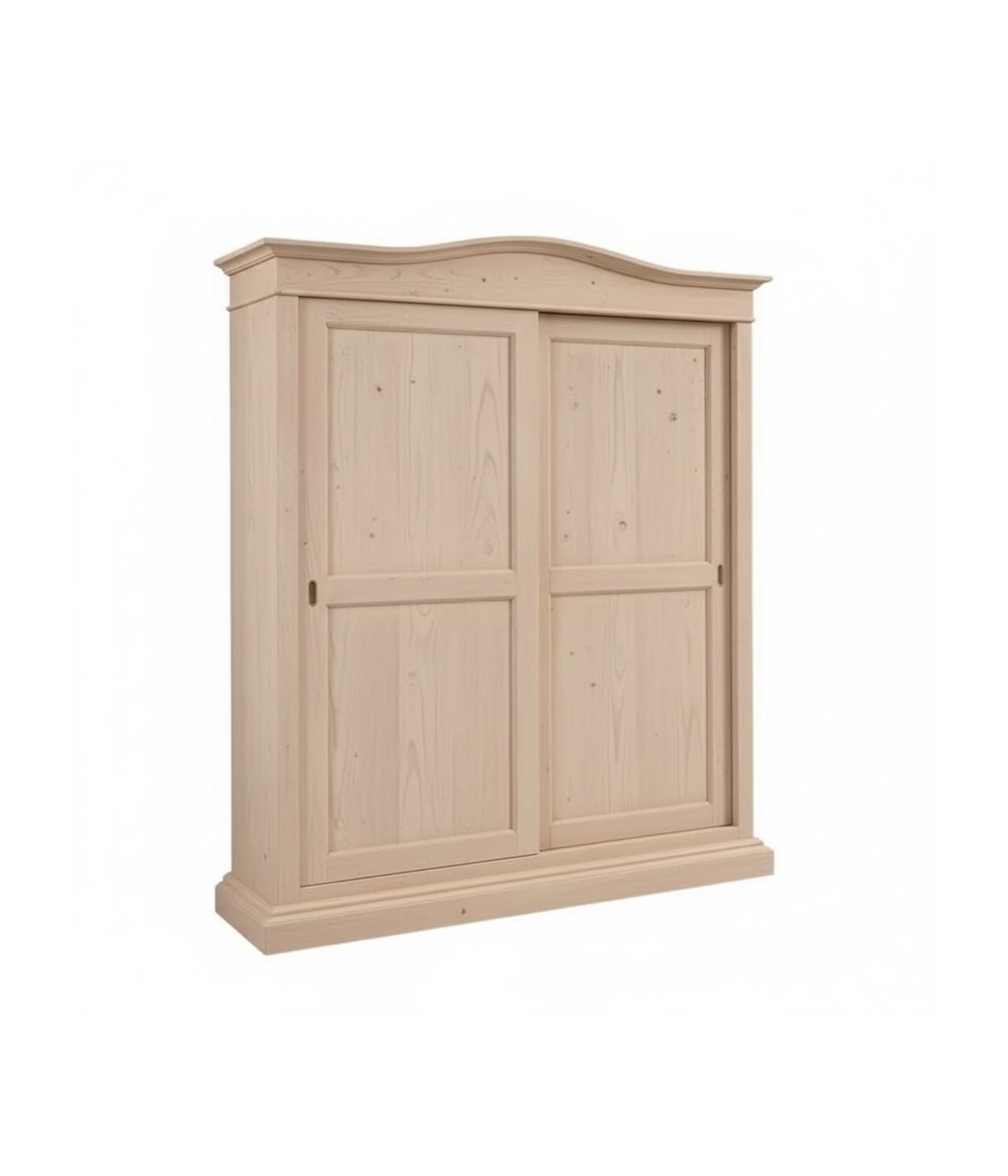 Armadio classico 2 porte scorrevoli legno grezzo 183X67X214