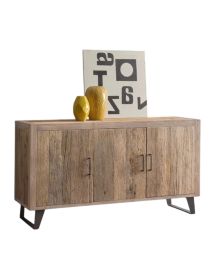MOBILI 2G - MADIA CREDENZA IN LEGNO DI ONTANO BEIGE L.152 P.50 H.81