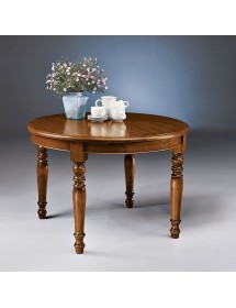 MOBILI 2G - TAVOLO ROTONDO ALLUNGABILE LEGNO MASSELLO 120 H.78